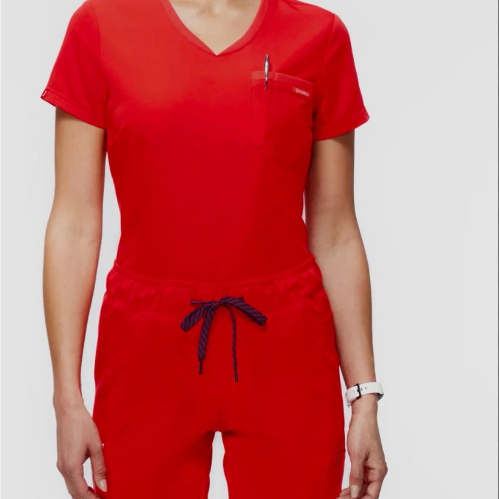 Jaanuu Women’s Red Scrub Top
